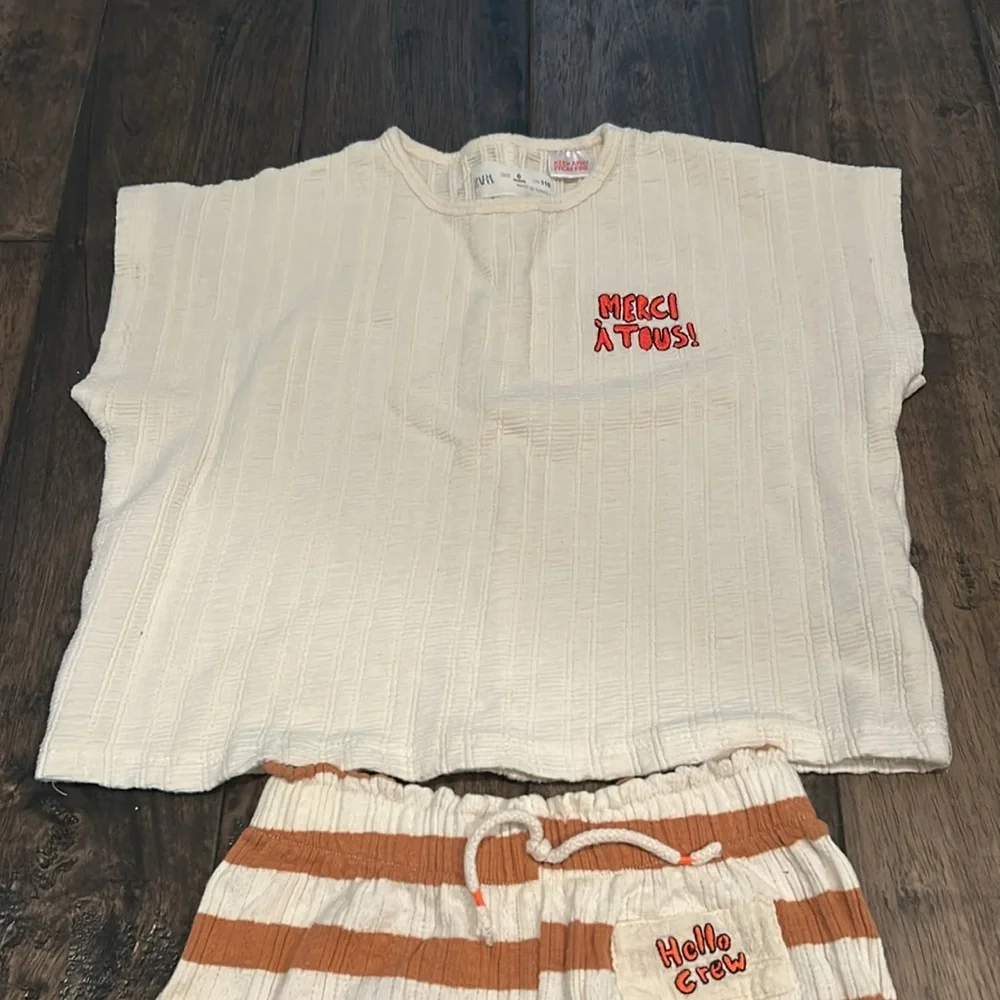 Zara Kids Cream and Tan set